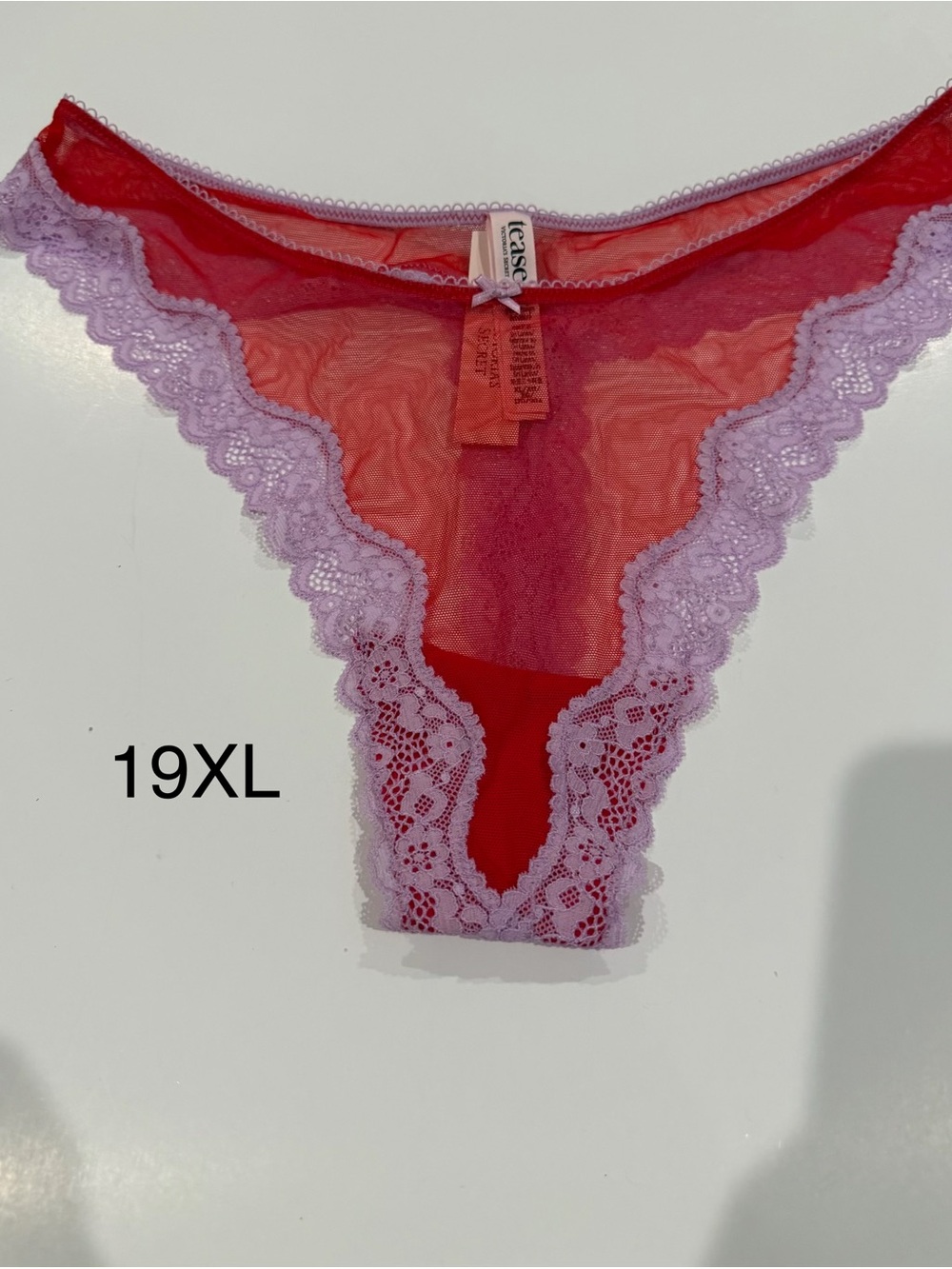 Red & Lavender Lace Bikini Panty - Victoria’s Secret